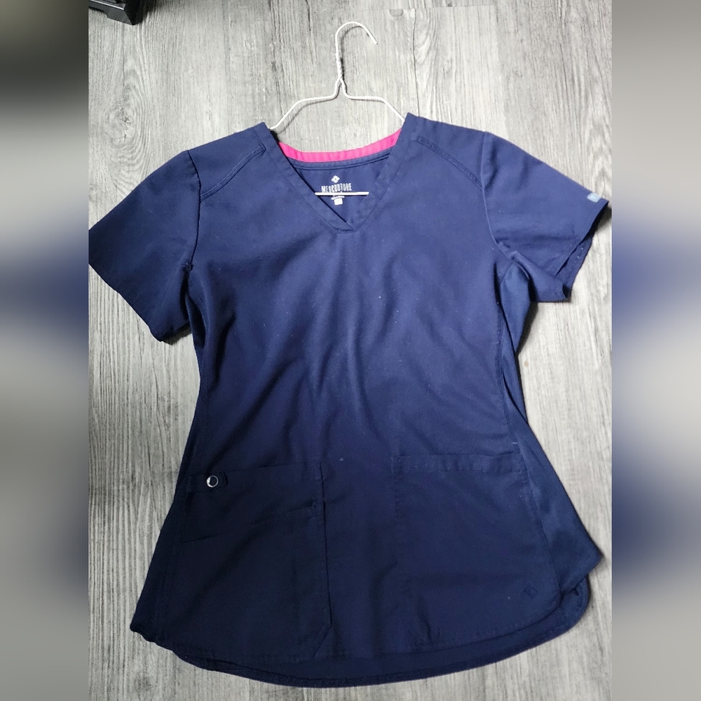 Med Couture Navy Blue Scrub Top